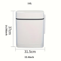 1pc Garbage Can With Press-On Open Lid Toilet Brush Integrated