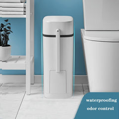 1pc Garbage Can With Press-On Open Lid Toilet Brush Integrated