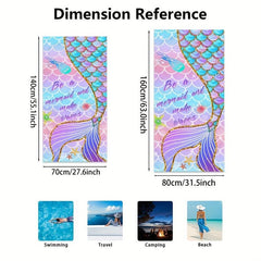 Soft Microfiber Mermaid Beach Towel Quick Drying