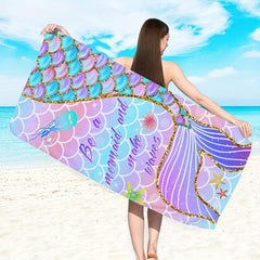 Soft Microfiber Mermaid Beach Towel Quick Drying