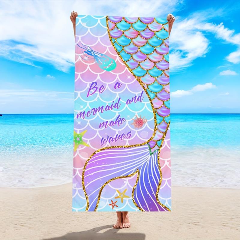 Soft Microfiber Mermaid Beach Towel Quick Drying