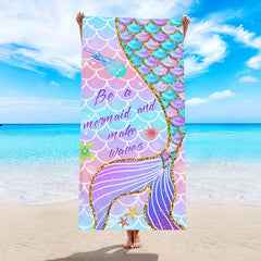 Soft Microfiber Mermaid Beach Towel Quick Drying