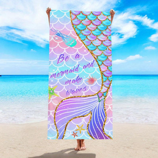 Soft Microfiber Mermaid Beach Towel Quick Drying