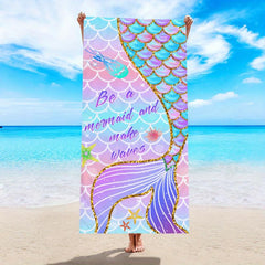 Soft Microfiber Mermaid Beach Towel Quick Drying