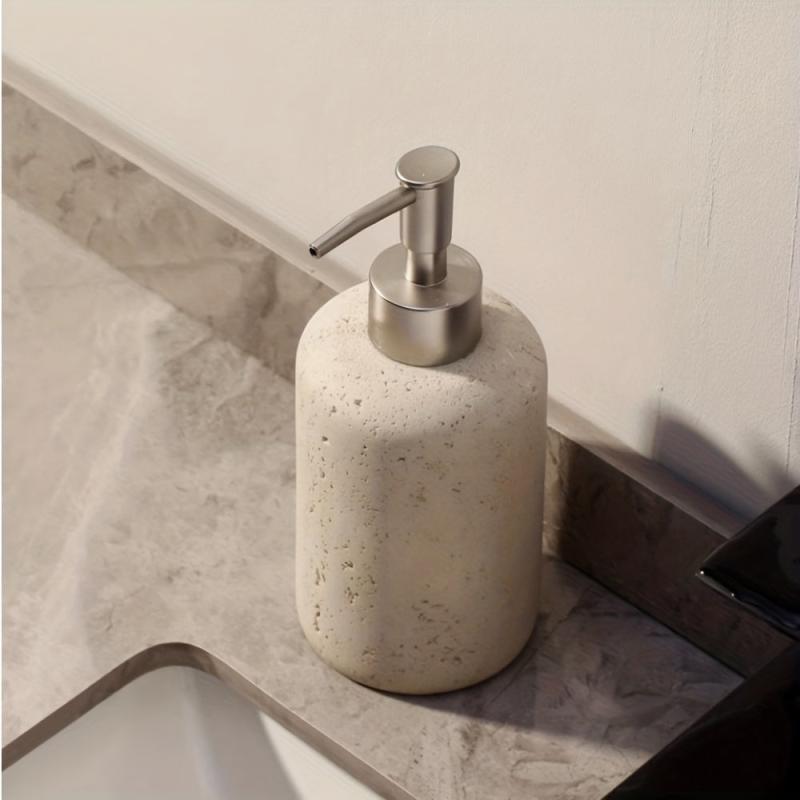 Resin Soap Dispenser Marble Pattern Countertop Lotion Bottle