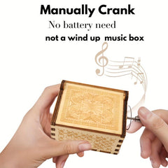 You Are My Sunshine Wood Music Box - Vintage Hand Crank Musical Box Gift