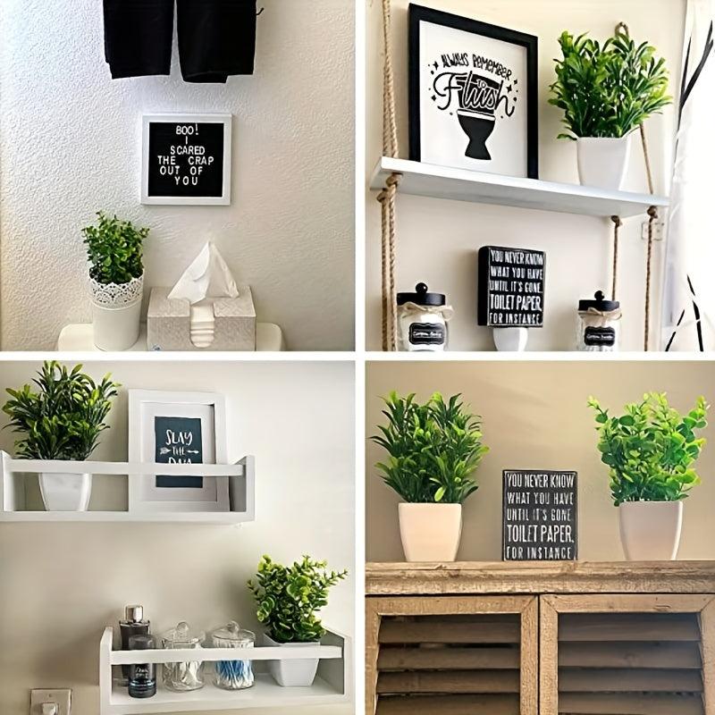 9 Mini Artificial Eucalyptus & Wheat Grass Plants for Home Decor & Office Desk