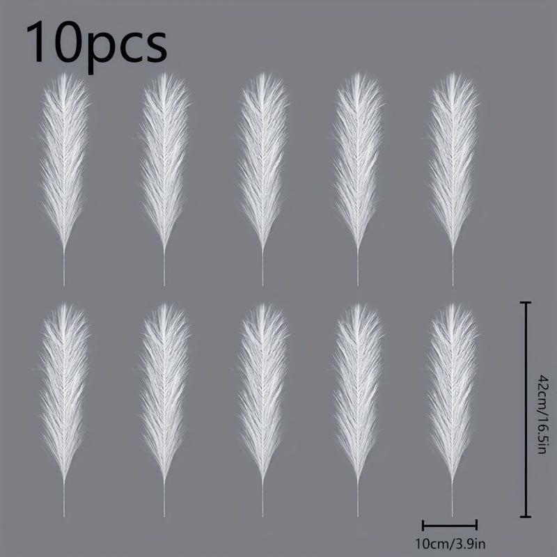 10pcs Boho Pampas Grass 16.54in Faux Flower for Vase Filler Wedding Decor