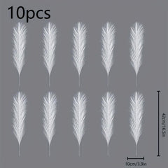 10pcs Boho Pampas Grass 16.54in Faux Flower for Vase Filler Wedding Decor