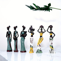 3pcs Exotic African Woman Resin Figurines Home Decor Handcrafted Art
