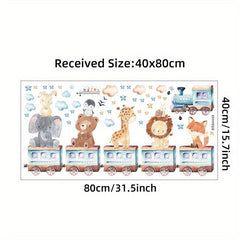 Cartoon Animals Train Wall Stickers for Room Decor and Decal