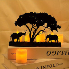 European Style Metal Candlestick Holder Elk Elephant Giraffe Home Office