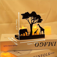 European Style Metal Candlestick Holder Elk Elephant Giraffe Home Office