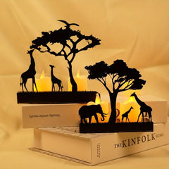 European Style Metal Candlestick Holder Elk Elephant Giraffe Home Office