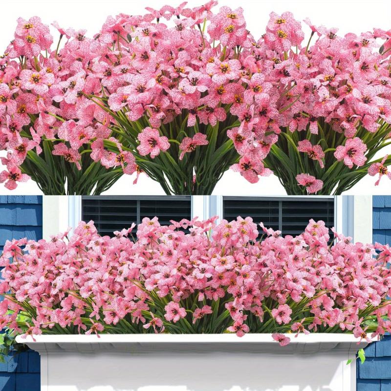 4pcs UV Resistant Artificial Flowers for Outdoor and Indoor Decor