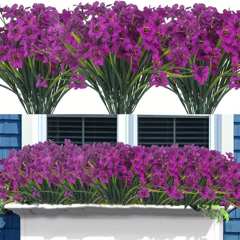 4pcs UV Resistant Artificial Flowers for Outdoor and Indoor Decor
