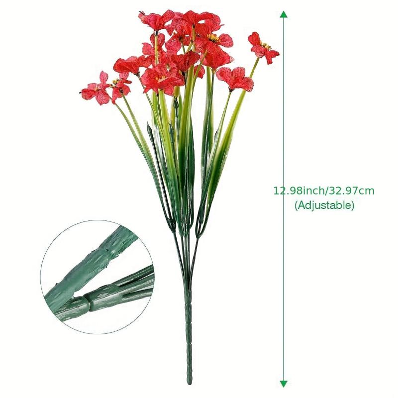 4pcs UV Resistant Artificial Flowers for Outdoor and Indoor Decor