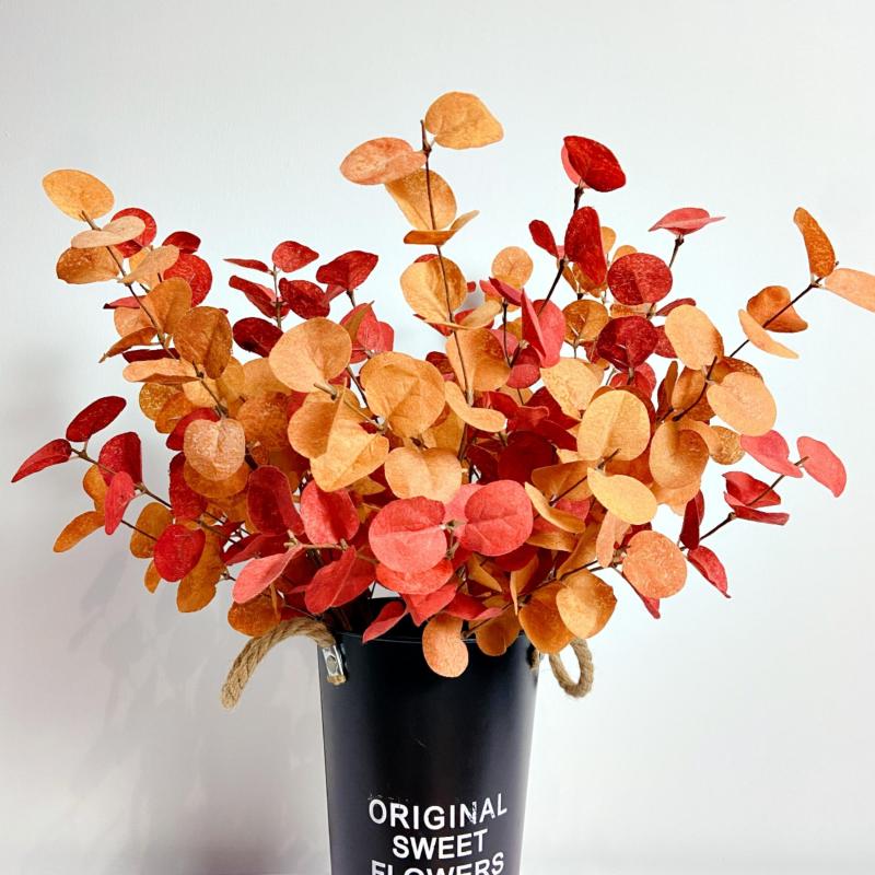 6pcs Artificial Eucalyptus Stems for Farmhouse Home Table Thanksgiving Decor