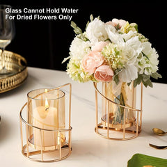 Golden Metal Wire Candle Holder - Home Decor
