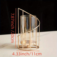 Golden Metal Wire Candle Holder - Home Decor