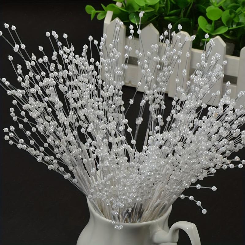 50pcs 4MM Pearl Sticks for Craft Bouquet Decoration DIY
