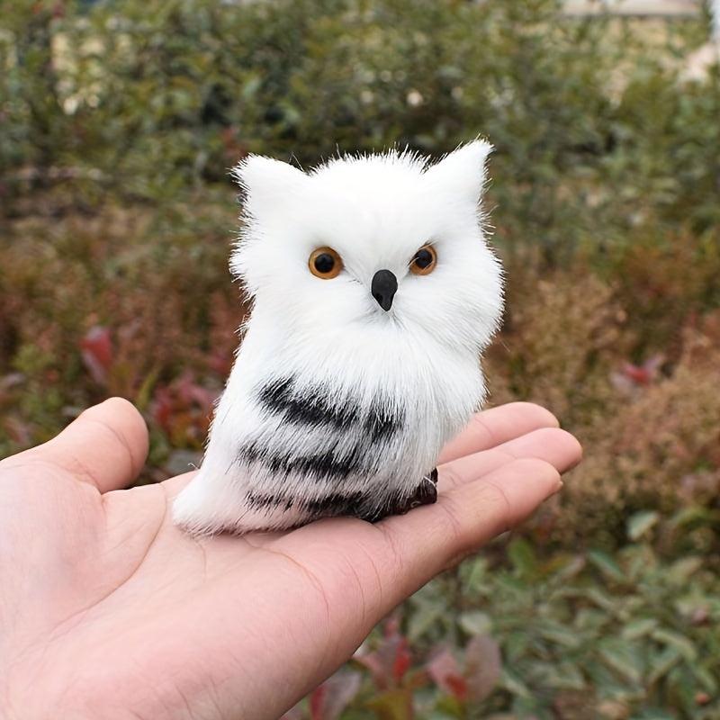 Artificial Owl Furry Christmas Bird Desktop Cabinet Decoration