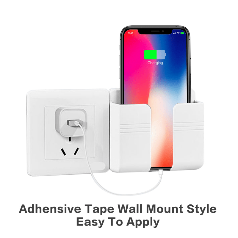 Punch Mobile Phone Holder Wall Mount Stand Remote Control Organizer Storage Box