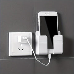 Punch Mobile Phone Holder Wall Mount Stand Remote Control Organizer Storage Box