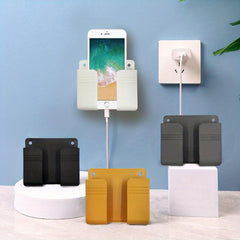 Punch Mobile Phone Holder Wall Mount Stand Remote Control Organizer Storage Box