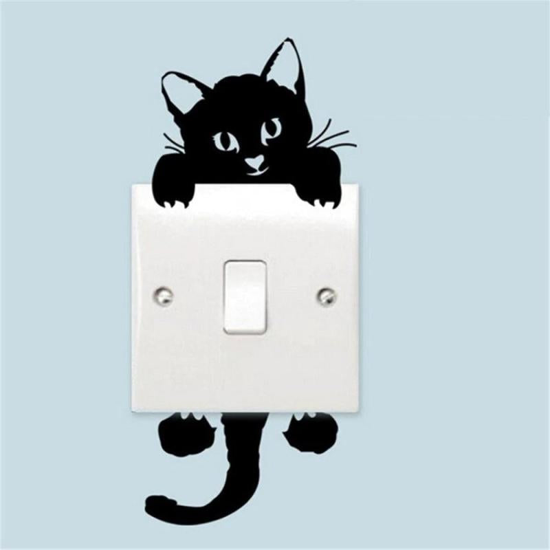 Waterproof Cat Wall Sticker Easy Peel Stick Backsplash Decals DIY Home Decor