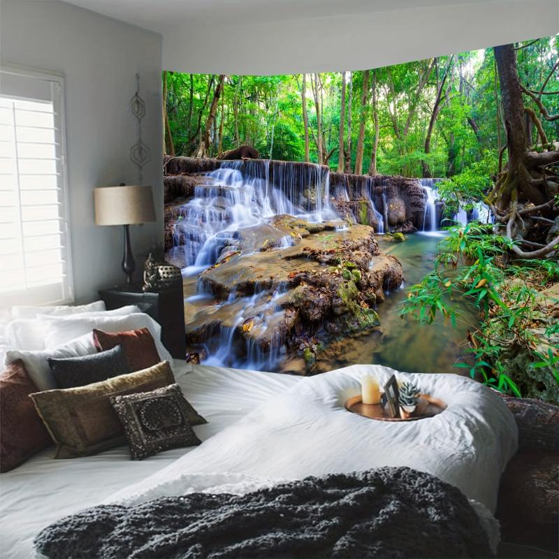 Forest Print Tapestry Wall Hanging for Home Decor