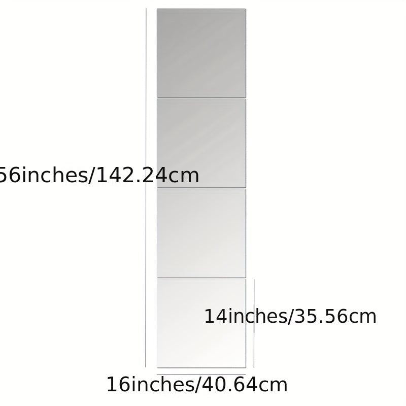 4PCS 35 X 40 Acrylic Mirror Wall Paste Self adhesive Mirror
