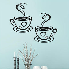 Coffee Cup Wall Stickers Decor for Kitchen Restaurant