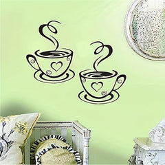 Coffee Cup Wall Stickers Decor for Kitchen Restaurant