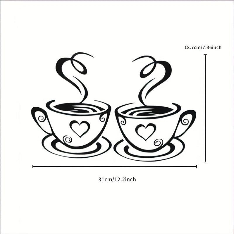 Coffee Cup Wall Stickers Decor for Kitchen Restaurant