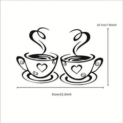 Coffee Cup Wall Stickers Decor for Kitchen Restaurant