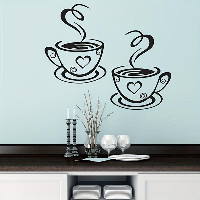 Coffee Cup Wall Stickers Decor for Kitchen Restaurant
