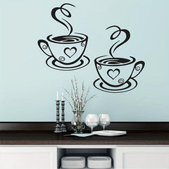 Coffee Cup Wall Stickers Decor for Kitchen Restaurant