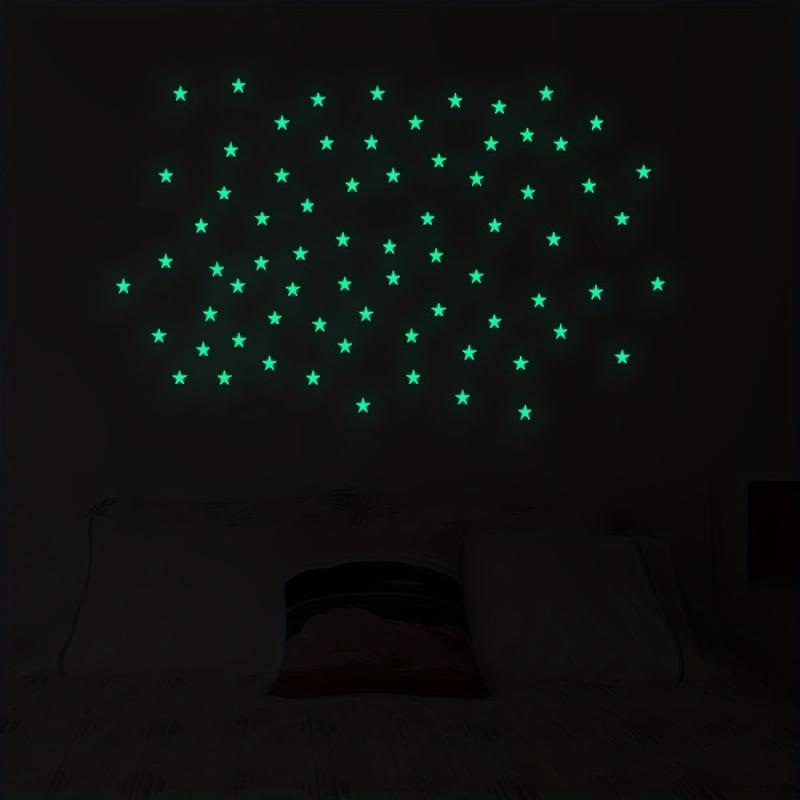 72pcs Stars Luminous Stickers Glow DIY Wall Decal