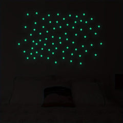 72pcs Stars Luminous Stickers Glow DIY Wall Decal