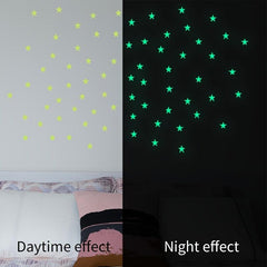 72pcs Stars Luminous Stickers Glow DIY Wall Decal