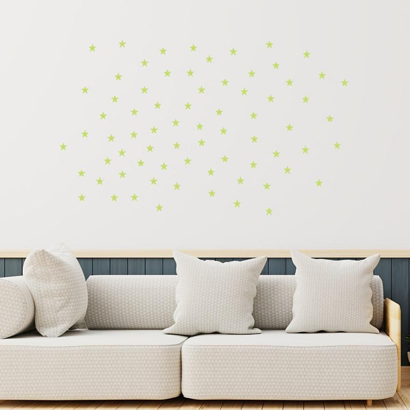 72pcs Stars Luminous Stickers Glow DIY Wall Decal