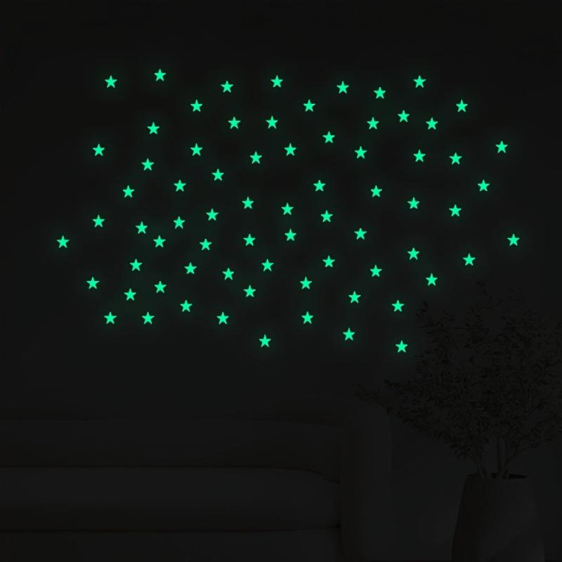 72pcs Stars Luminous Stickers Glow DIY Wall Decal