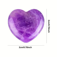 Heart Shaped Crystal Stone Amethyst Rose Quartz Palm Moonstone Meditation