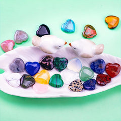Heart Shaped Crystal Stone Amethyst Rose Quartz Palm Moonstone Meditation