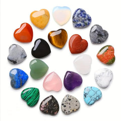 Heart Shaped Crystal Stone Amethyst Rose Quartz Palm Moonstone Meditation