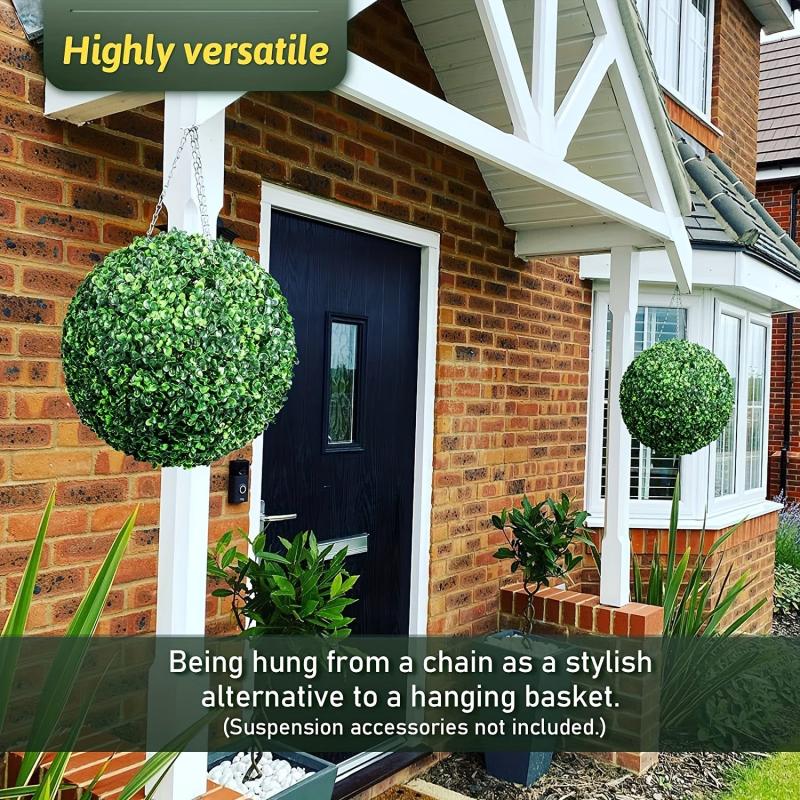 1pc Artificial Plant Topiary Ball Faux Boxwood Decorative Balls For Backyard Bal