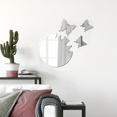4pcs Mirror Wall Stickers 3D Butterfly Decorative Acrylic Mirror Stickers