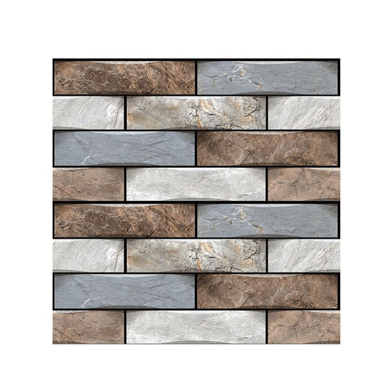 10pcs Self Adhesive 3D PVC Tile Wall Sticker Covers for Kitchen Bathroom