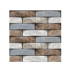 10pcs Self Adhesive 3D PVC Tile Wall Sticker Covers for Kitchen Bathroom